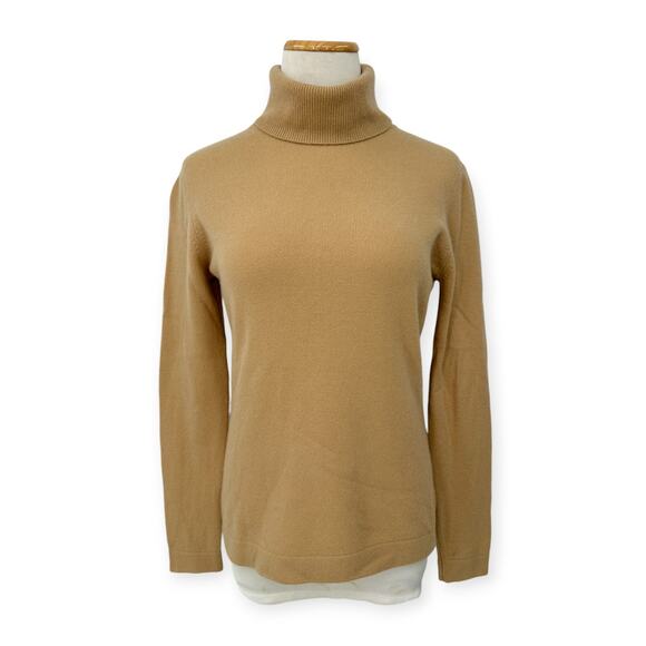 Vintage Sutton Studio Bloomingdales 100% Cashmere Camel Turtleneck Sweater Small - Picture 1 of 6